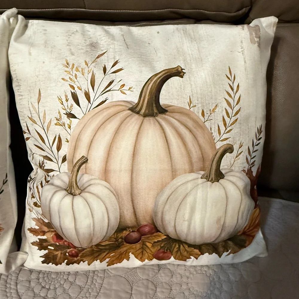 Autumn Pumpkin Throw Pillows Set
